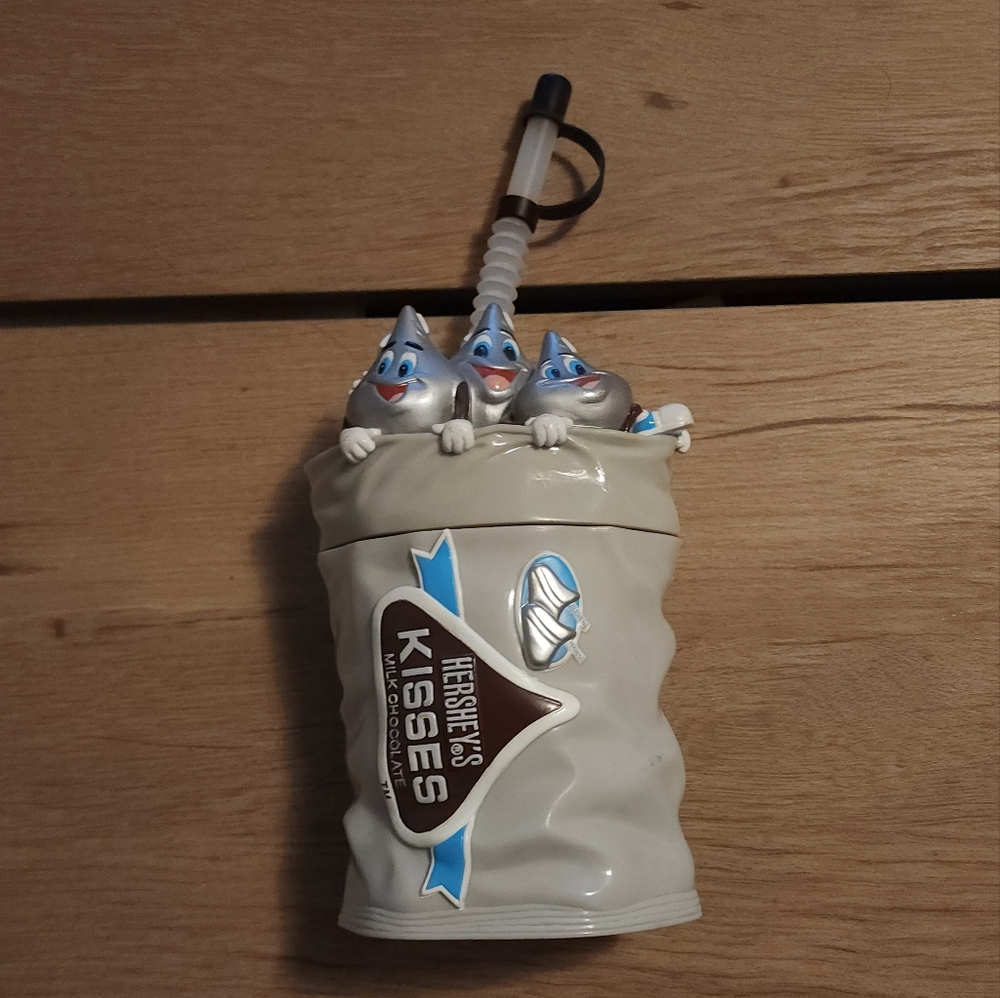 Hershey's kisses cup with straw